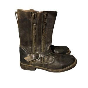 Bed Stu Teak Rowan Hustle Double Zip Boots Bench Made Moto Cobbler W size 8